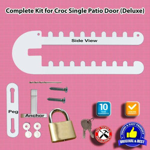 Patio French Door Lock-Fits Most 'P' 'D' and Standard Single Handles 'Croc'