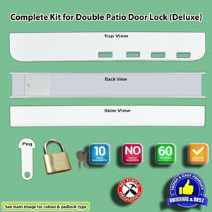 Patio French Door Lock-Chocolate Brown Colour 'Box Section'