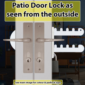 Patio French Double Door Lock-Fits Both 'D','P' and Standard Handles-'Croc'