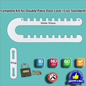 Patio French Door Lock Double Door Handle-Fits Either 'P',D' or Standard Handles