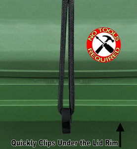 Wheelie Bin Lid Strap Lock-2 x Kit