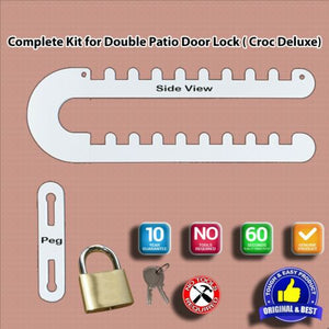 Patio French Double Door Dead lock in BROWN-Fits Either 'P',D' or Standard Handles