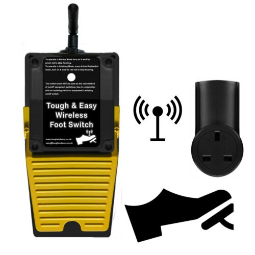 Wireless Mains Foot Switch-Heavy Duty to Control Grinders, Drills etc